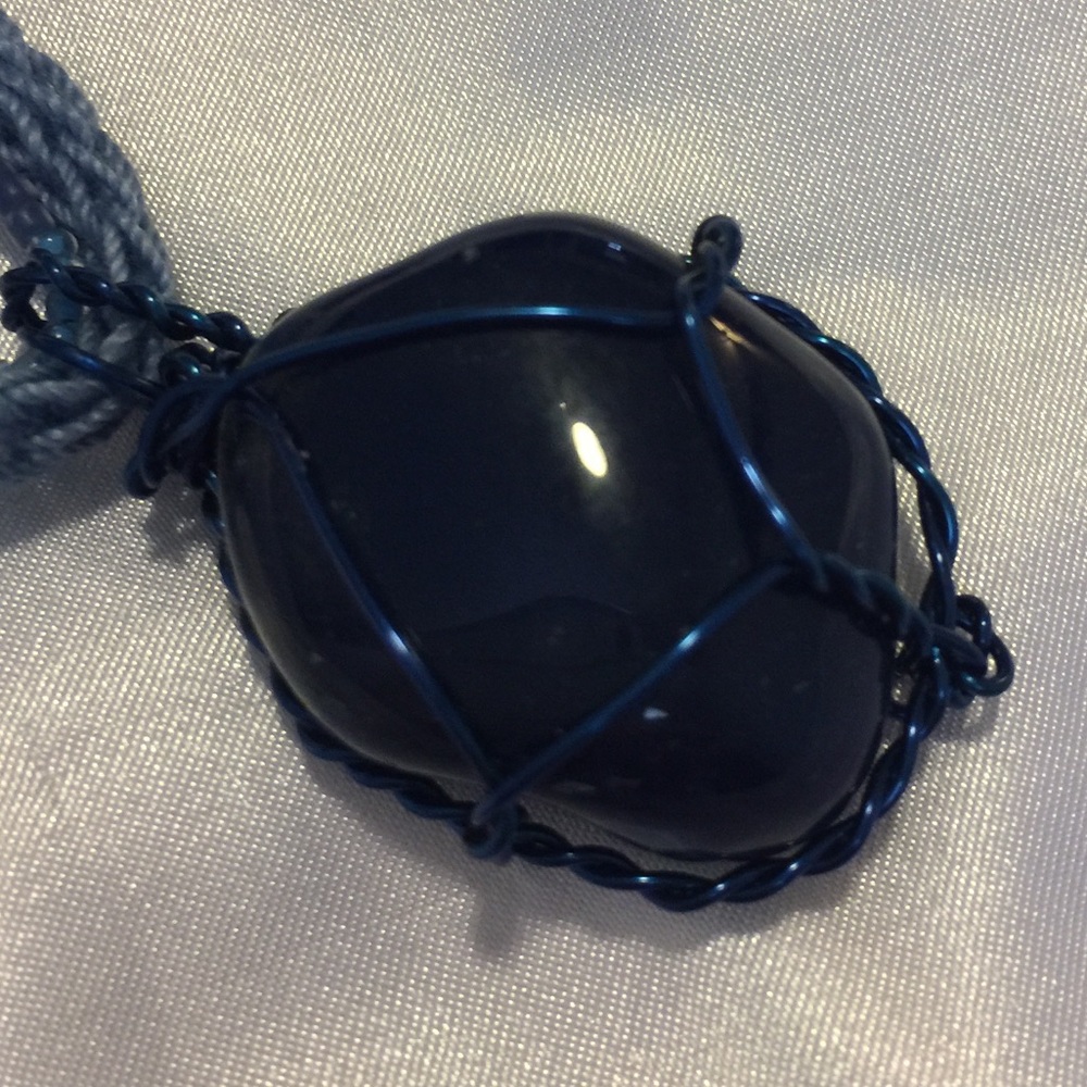 New Handmade Blue Moonstone Pendent 24” Necklace